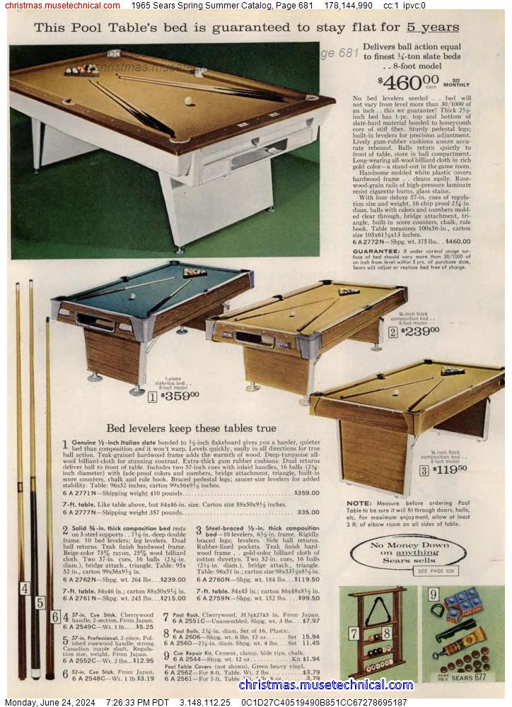 1965 Sears Spring Summer Catalog, Page 681