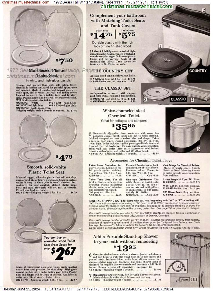 1972 Sears Fall Winter Catalog, Page 1117