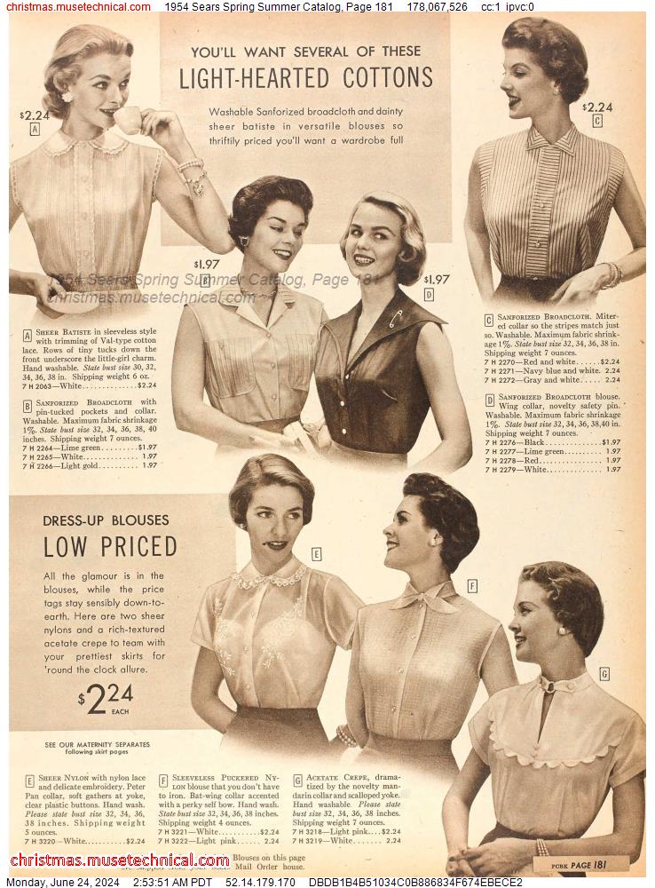 1954 Sears Spring Summer Catalog, Page 181