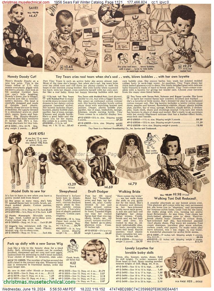 1956 Sears Fall Winter Catalog, Page 1121