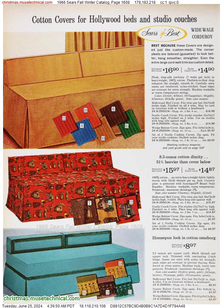 1966 Sears Fall Winter Catalog, Page 1608