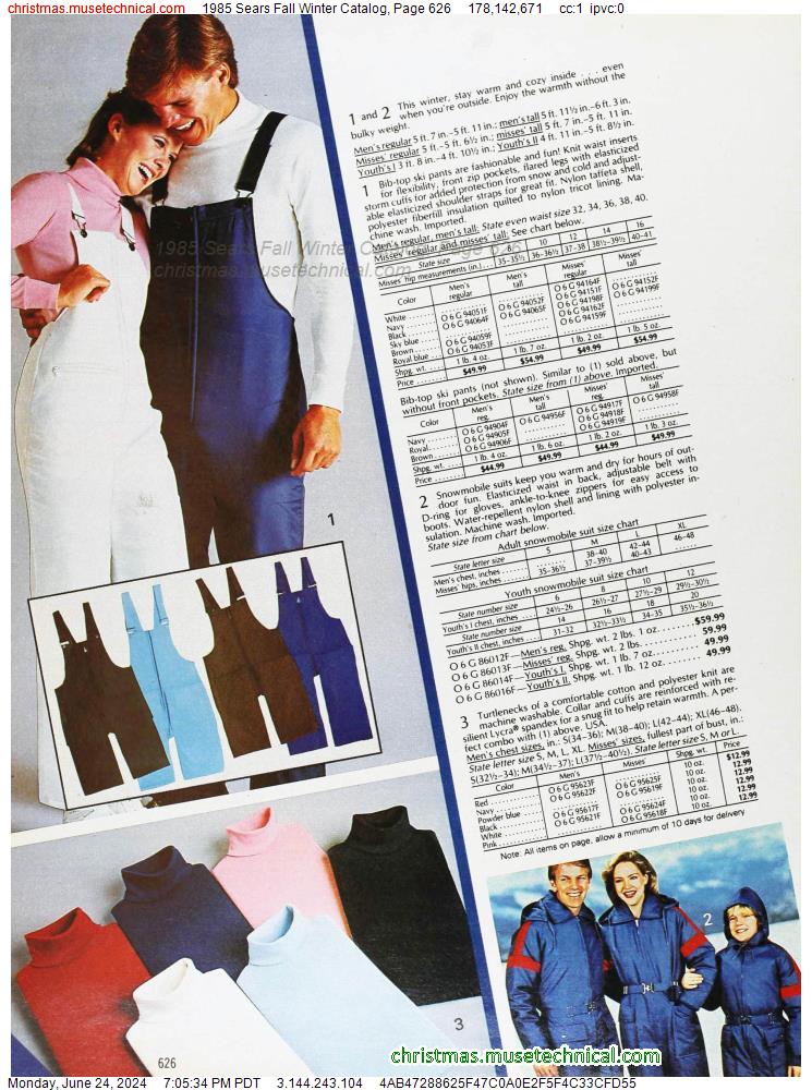 1985 Sears Fall Winter Catalog, Page 626