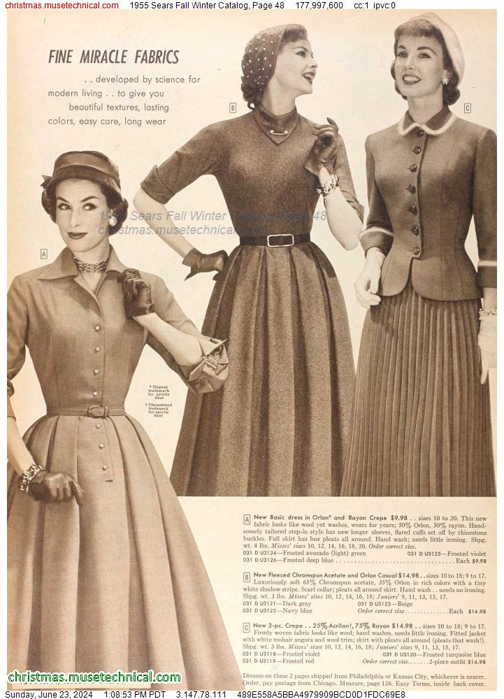 1955 Sears Fall Winter Catalog, Page 48