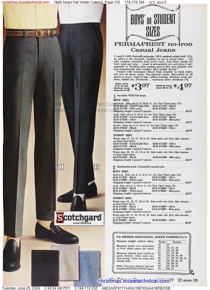 1966 Sears Fall Winter Catalog, Page 135