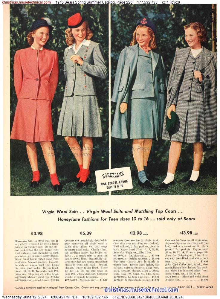 1946 Sears Spring Summer Catalog, Page 220