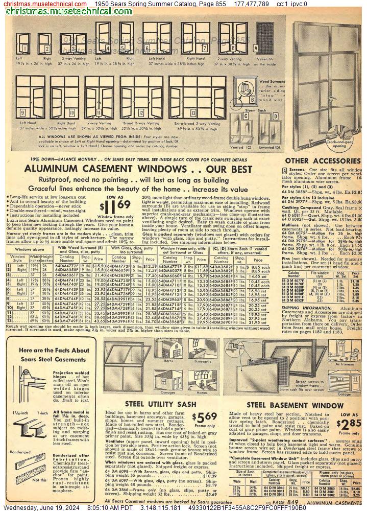 1950 Sears Spring Summer Catalog, Page 855