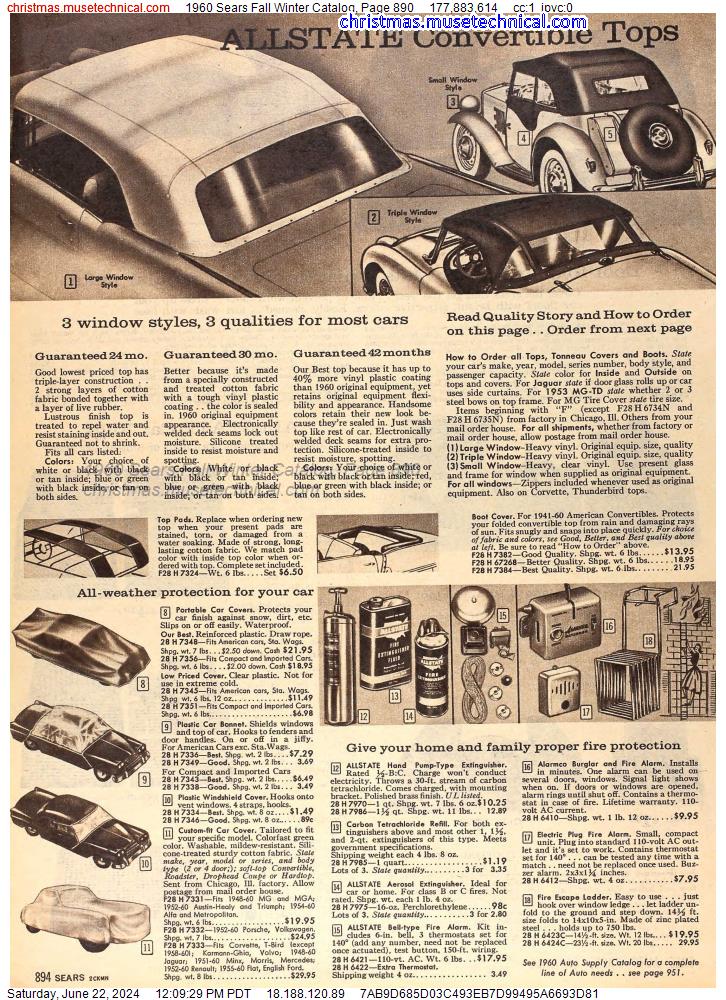 1960 Sears Fall Winter Catalog, Page 890