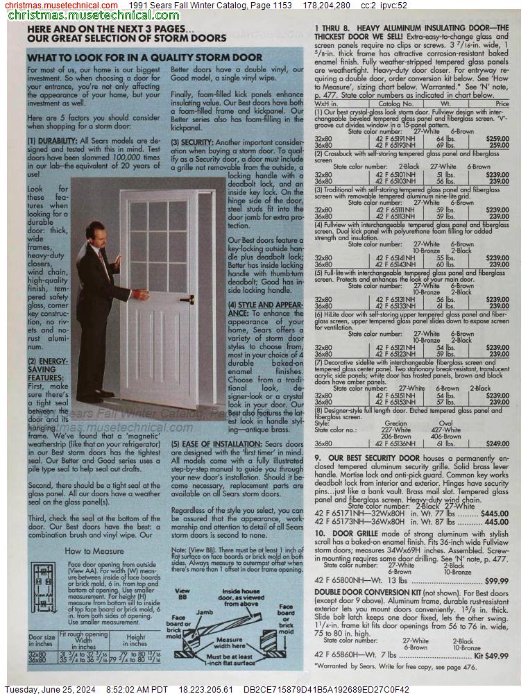 1991 Sears Fall Winter Catalog, Page 1153