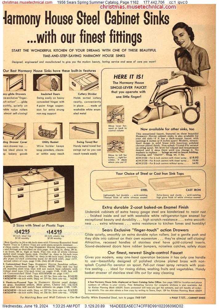 1956 Sears Spring Summer Catalog, Page 1162