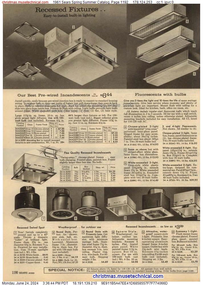 1961 Sears Spring Summer Catalog, Page 1192