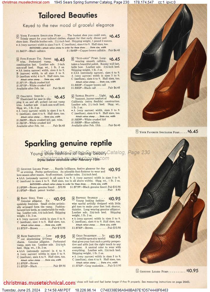 1945 Sears Spring Summer Catalog, Page 230