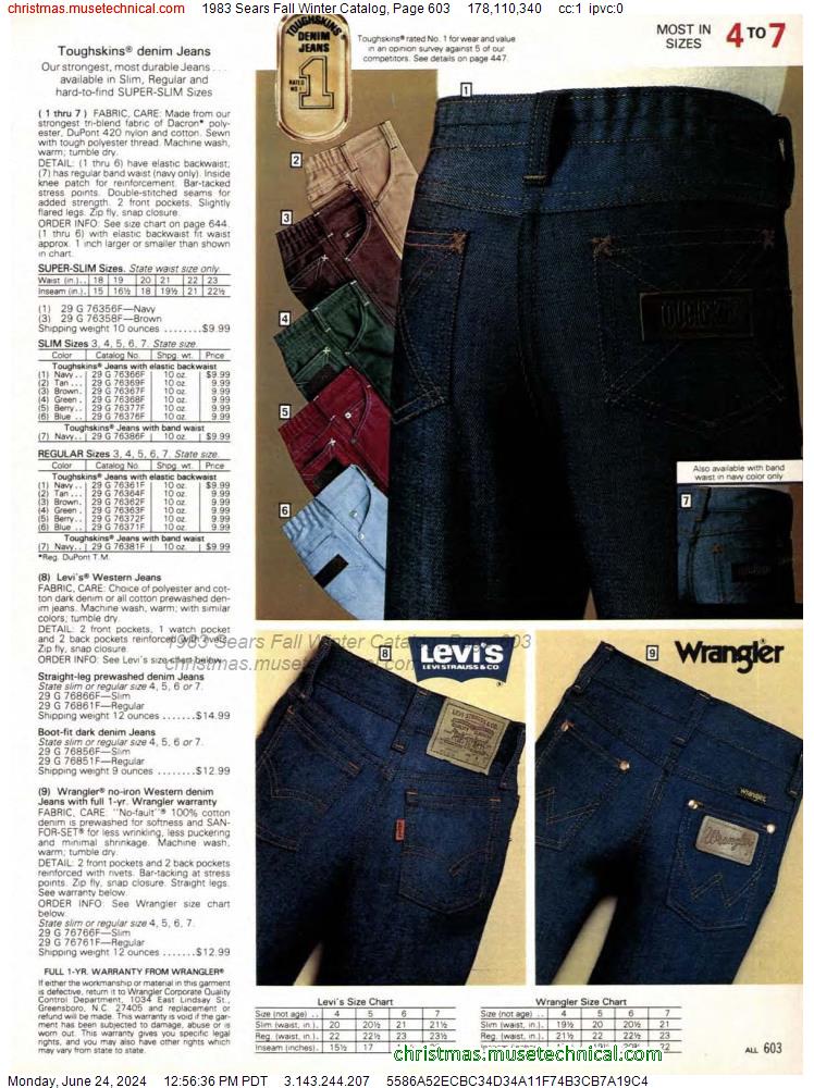 1983 Sears Fall Winter Catalog, Page 603