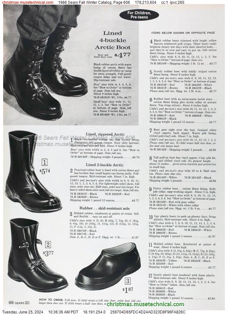 1966 Sears Fall Winter Catalog, Page 606