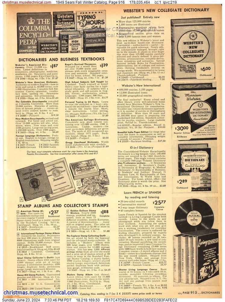 1949 Sears Fall Winter Catalog, Page 916