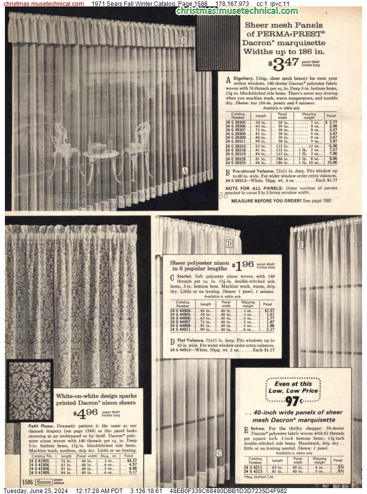 1971 Sears Fall Winter Catalog, Page 1586