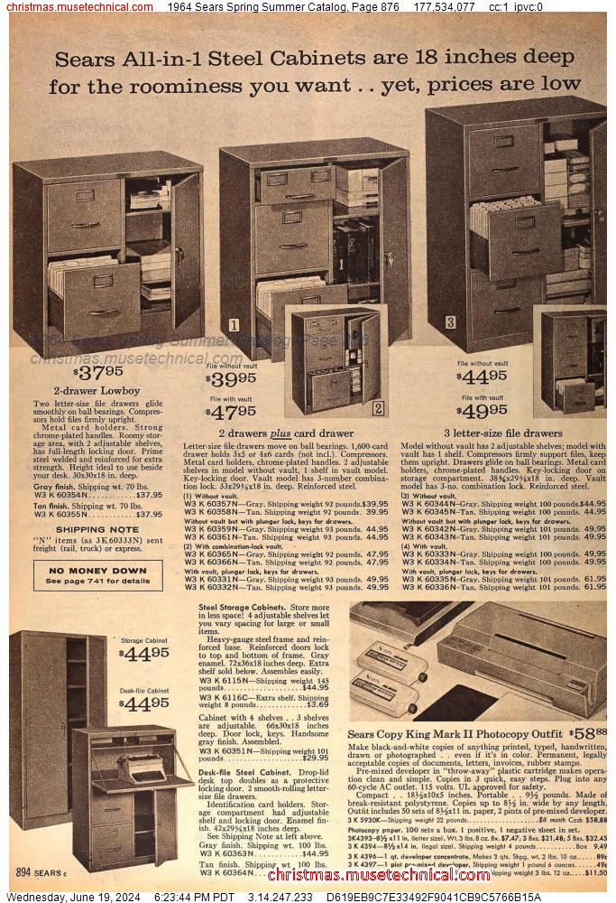 1964 Sears Spring Summer Catalog, Page 876