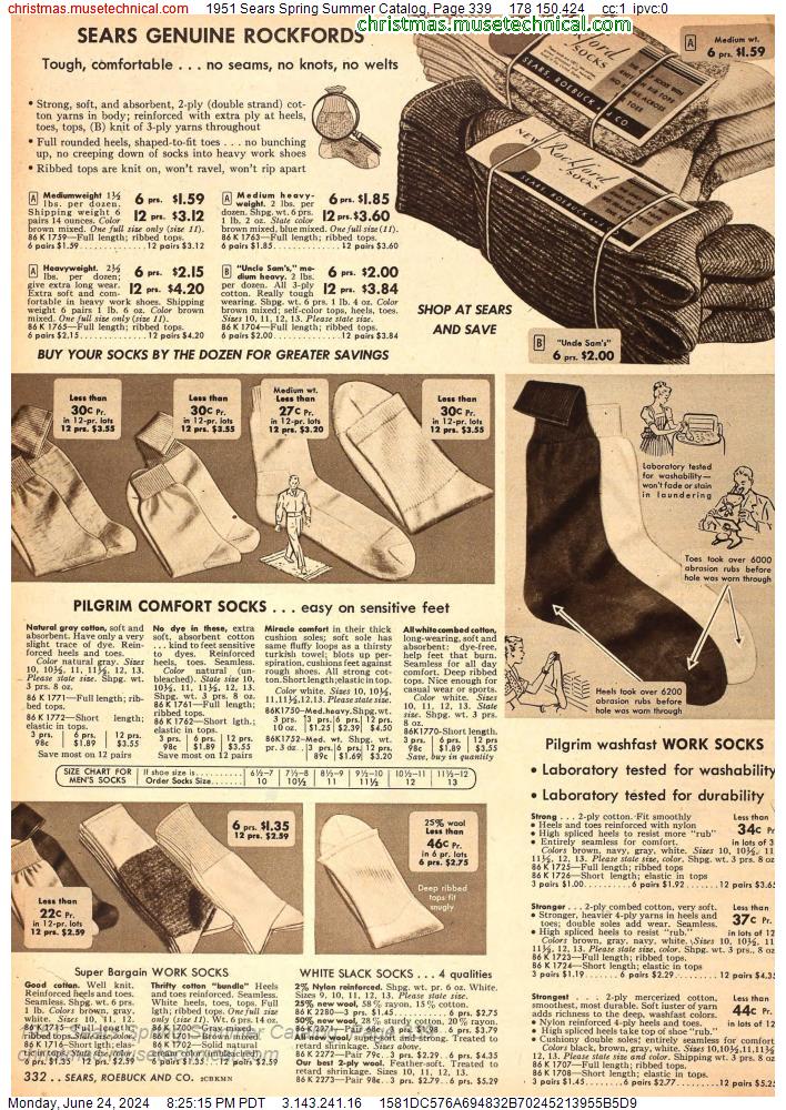 1951 Sears Spring Summer Catalog, Page 339