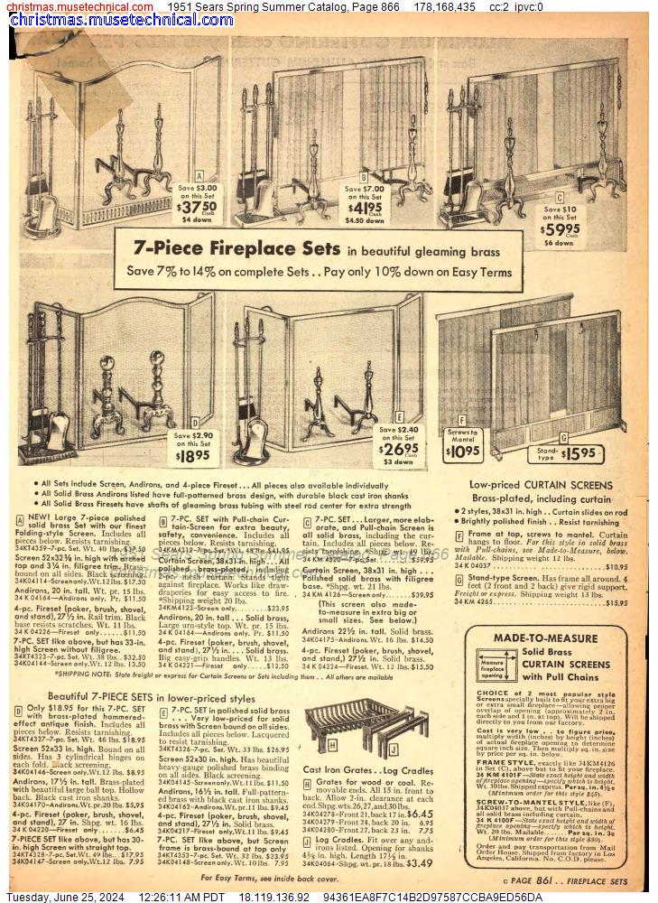 1951 Sears Spring Summer Catalog, Page 866