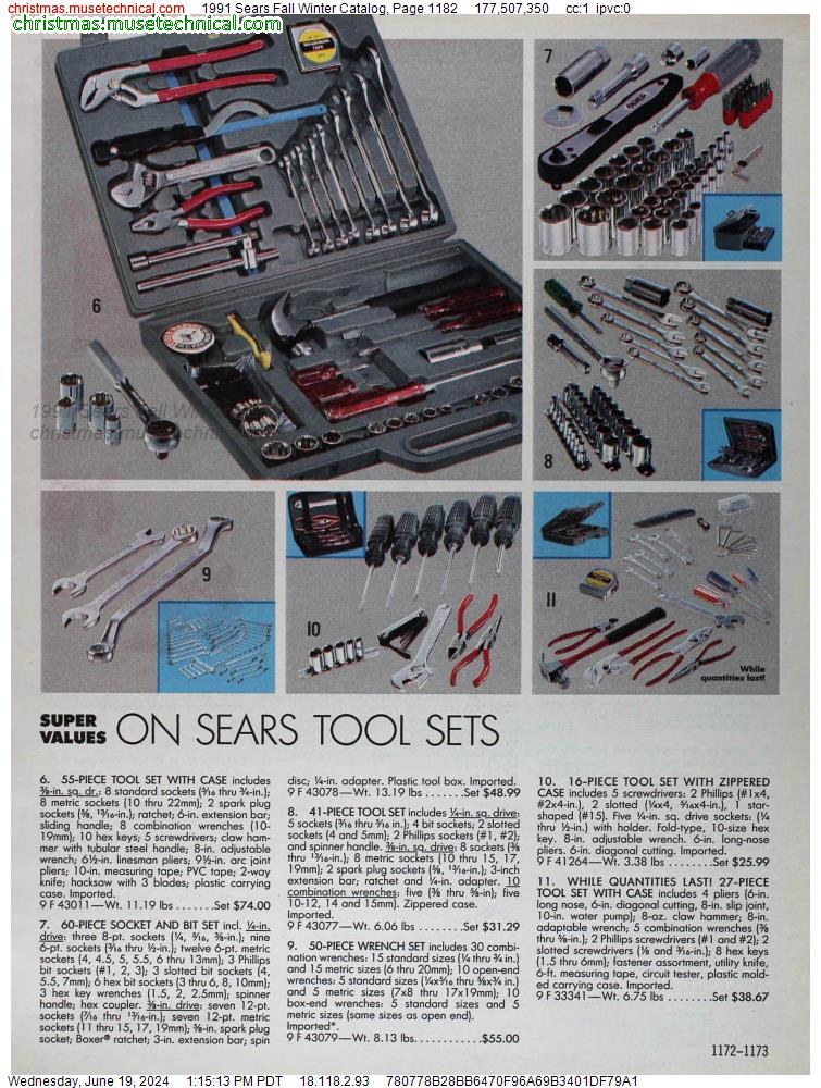 1991 Sears Fall Winter Catalog, Page 1182