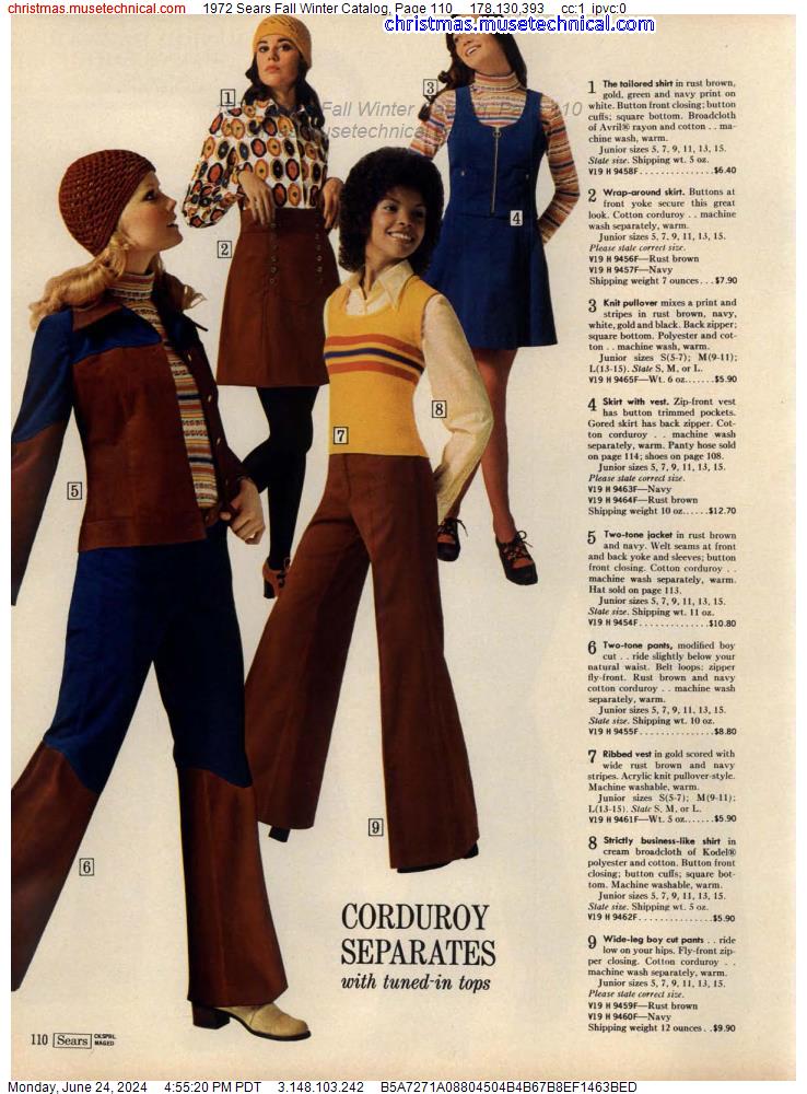 1972 Sears Fall Winter Catalog, Page 110