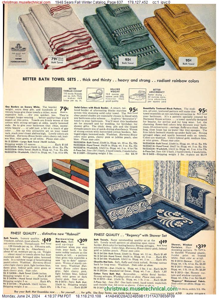 1948 Sears Fall Winter Catalog, Page 637