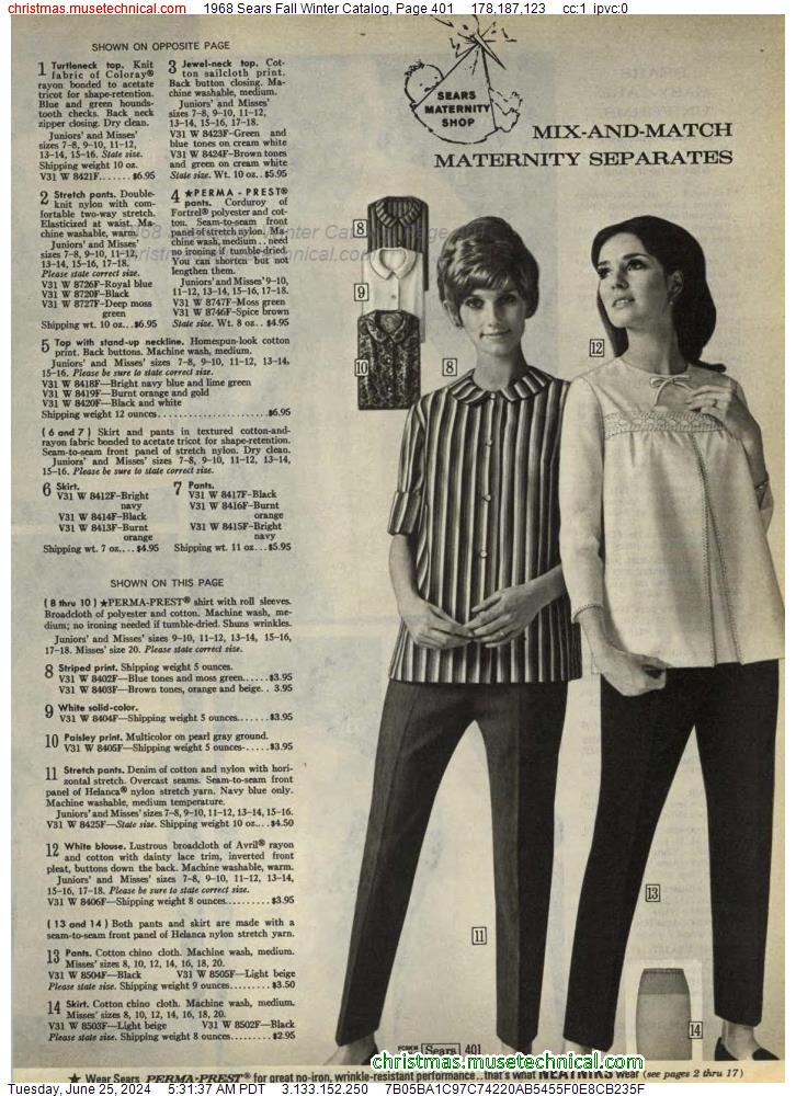 1968 Sears Fall Winter Catalog, Page 401