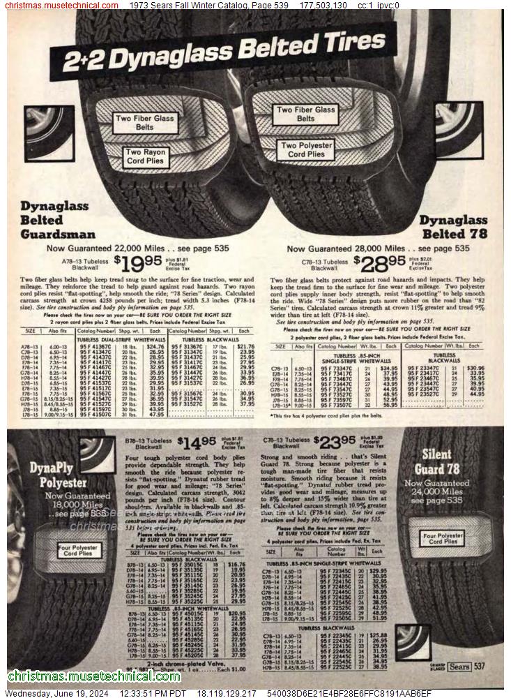 1973 Sears Fall Winter Catalog, Page 539