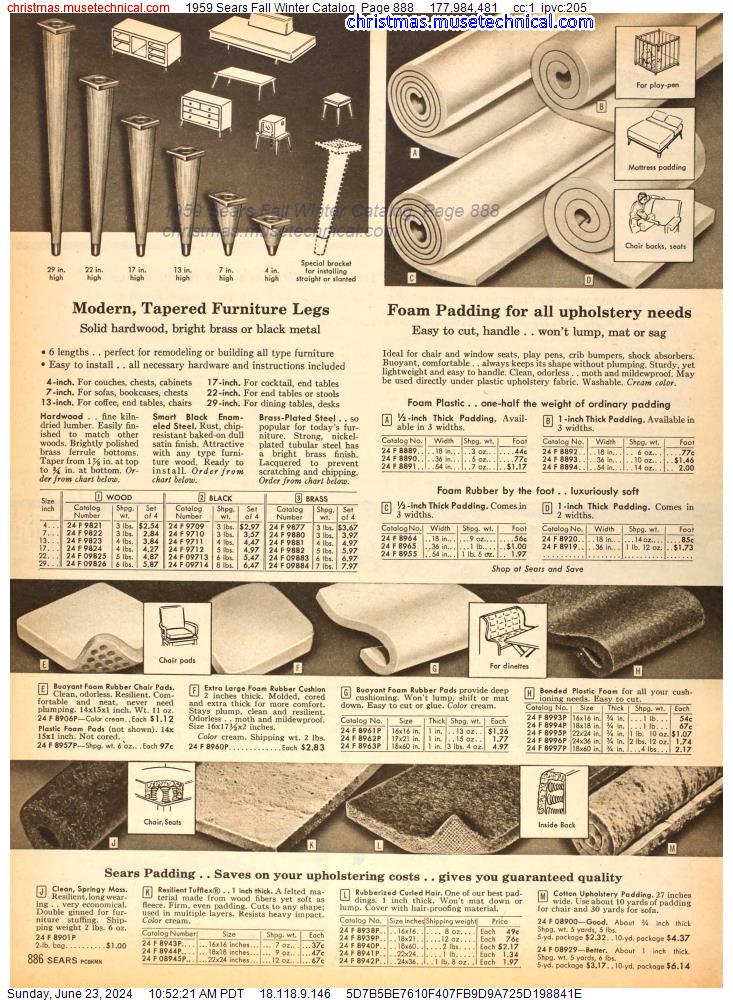 1959 Sears Fall Winter Catalog, Page 888