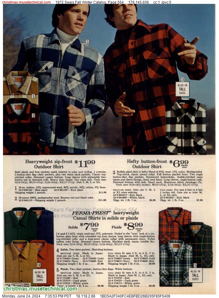 1972 Sears Fall Winter Catalog, Page 554