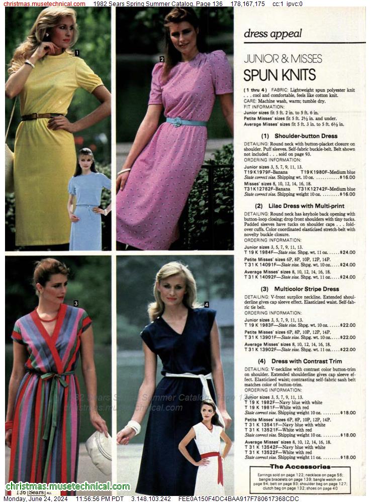 1982 Sears Spring Summer Catalog, Page 136