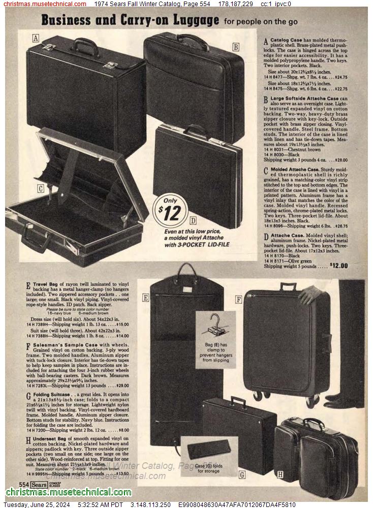 1974 Sears Fall Winter Catalog, Page 554