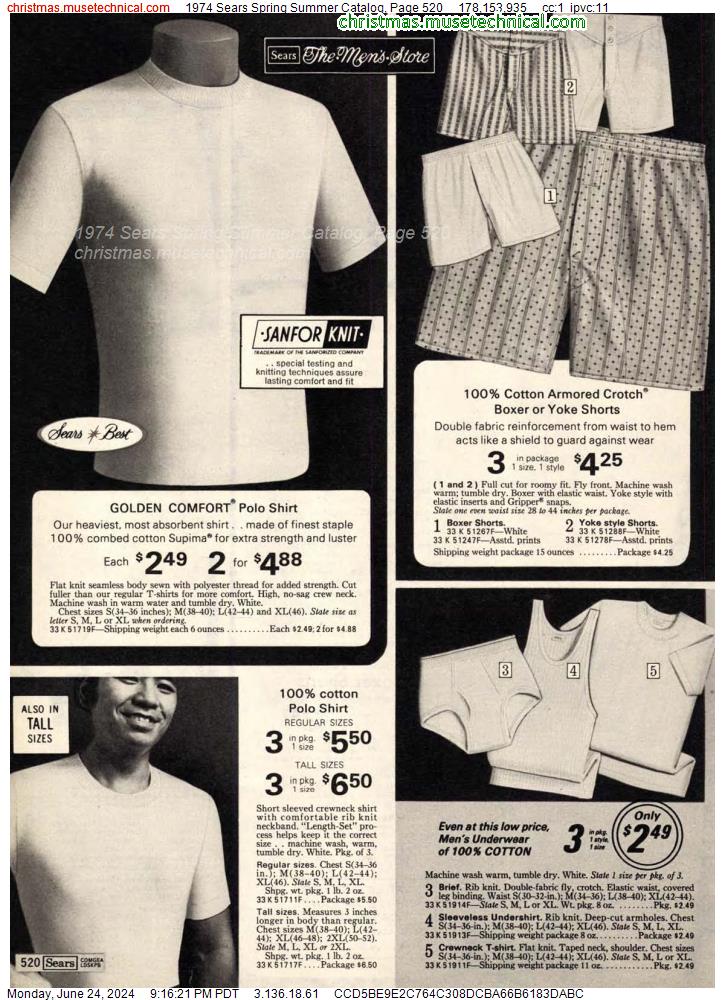 1974 Sears Spring Summer Catalog, Page 520