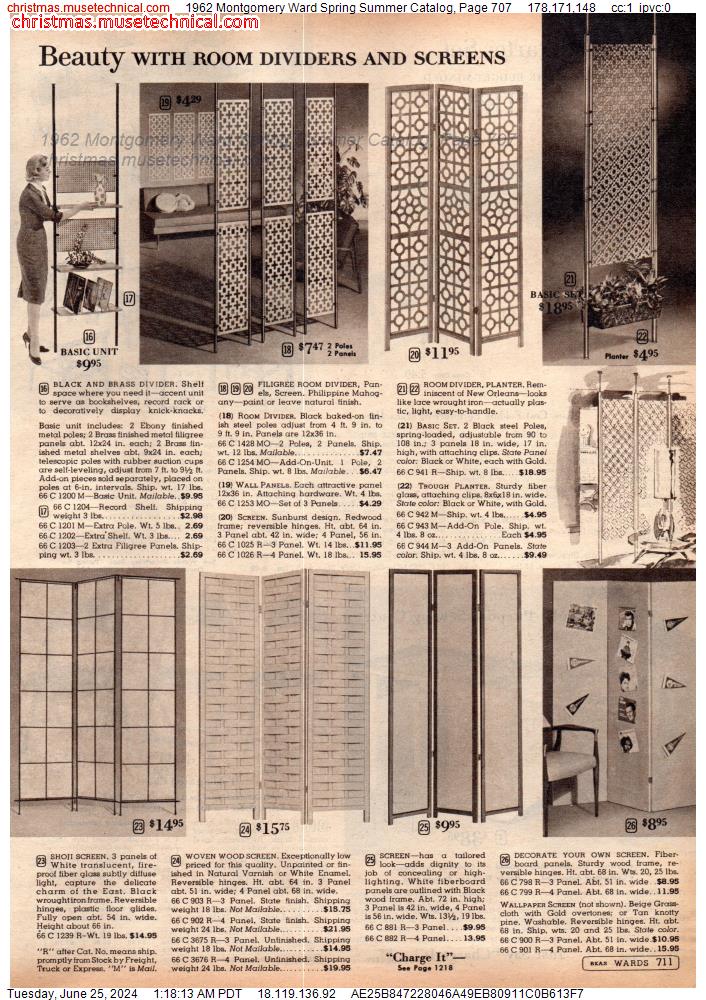 1962 Montgomery Ward Spring Summer Catalog, Page 707