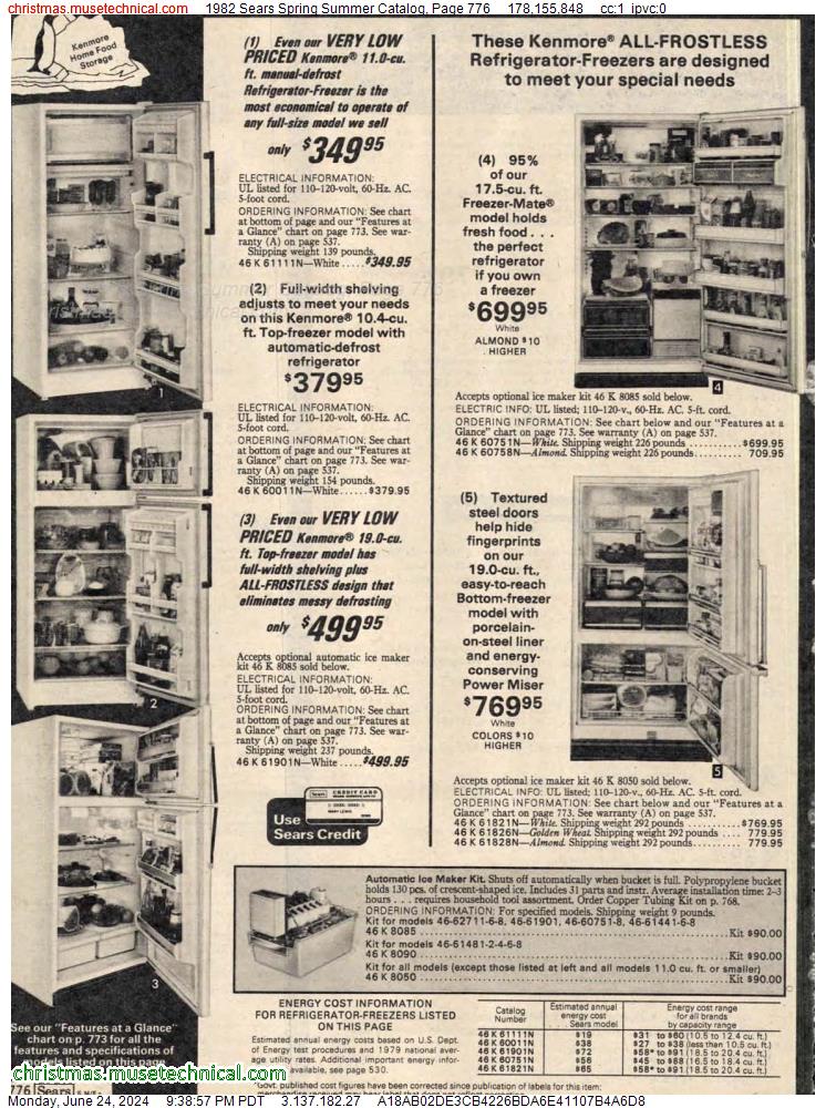 1982 Sears Spring Summer Catalog, Page 776