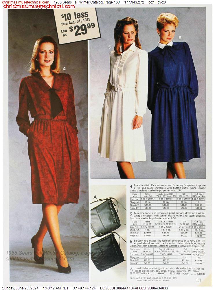 1985 Sears Fall Winter Catalog, Page 163