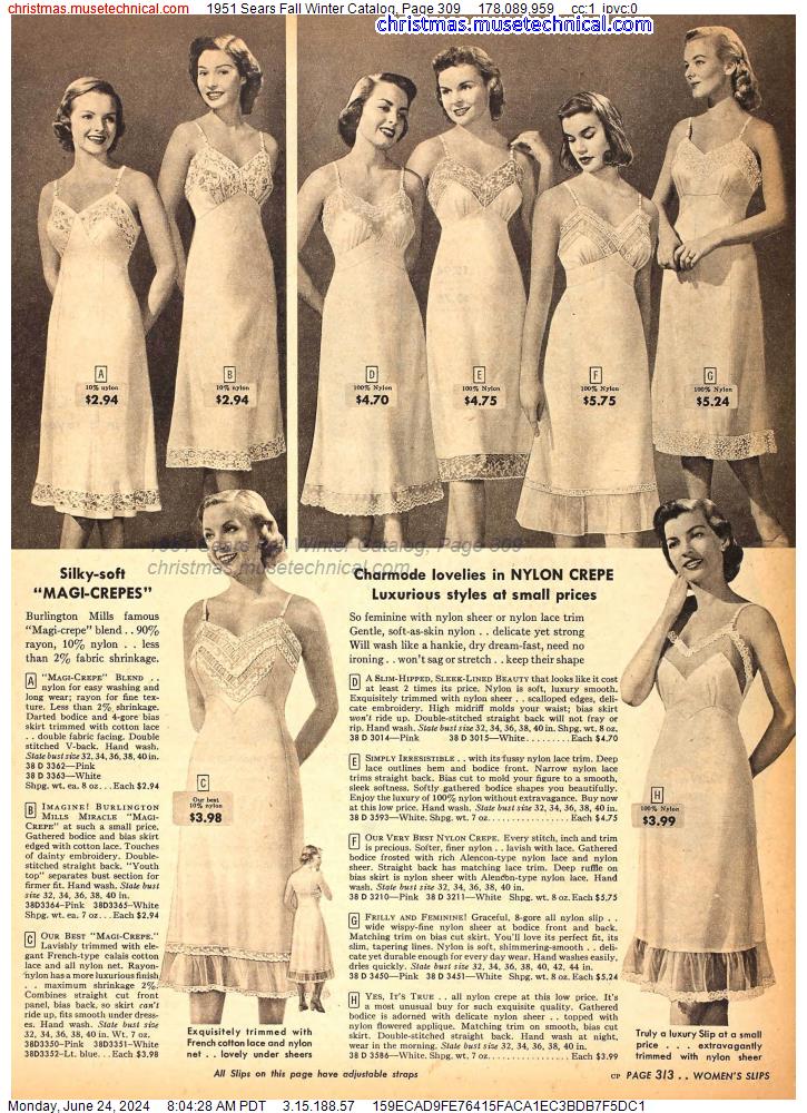 1951 Sears Fall Winter Catalog, Page 309