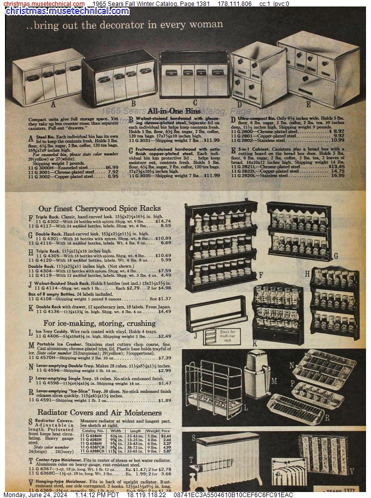 1965 Sears Fall Winter Catalog, Page 1381
