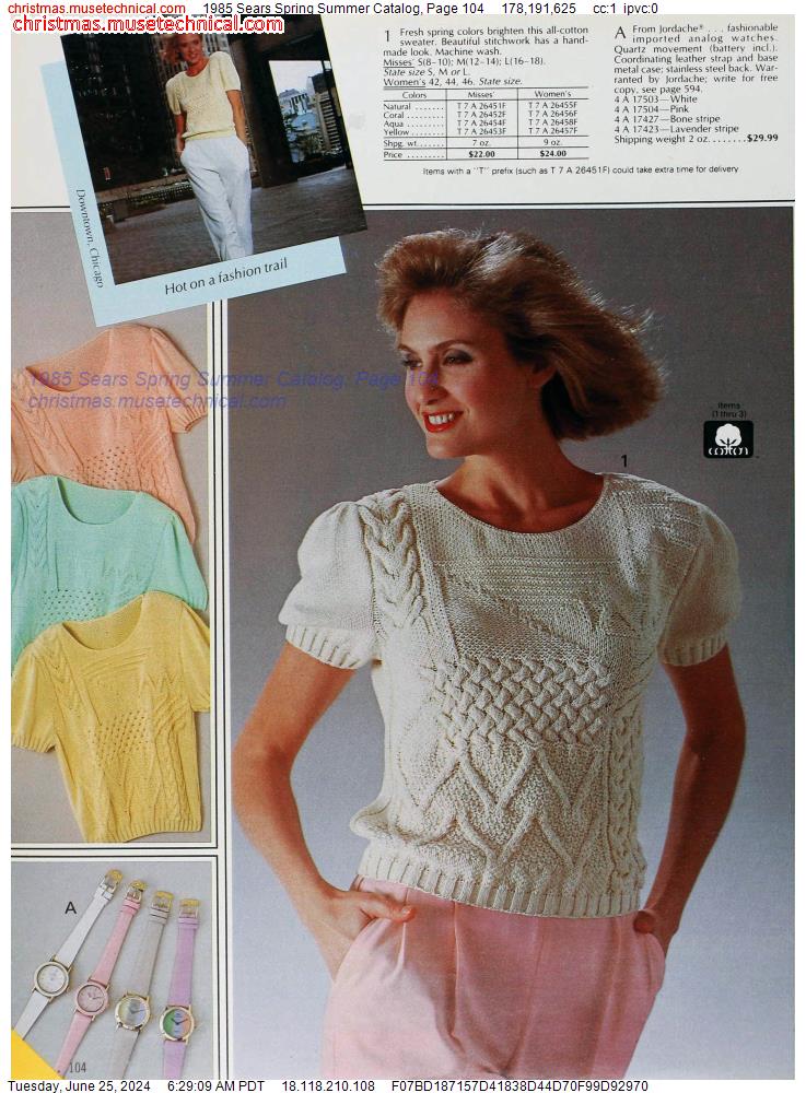 1985 Sears Spring Summer Catalog, Page 104