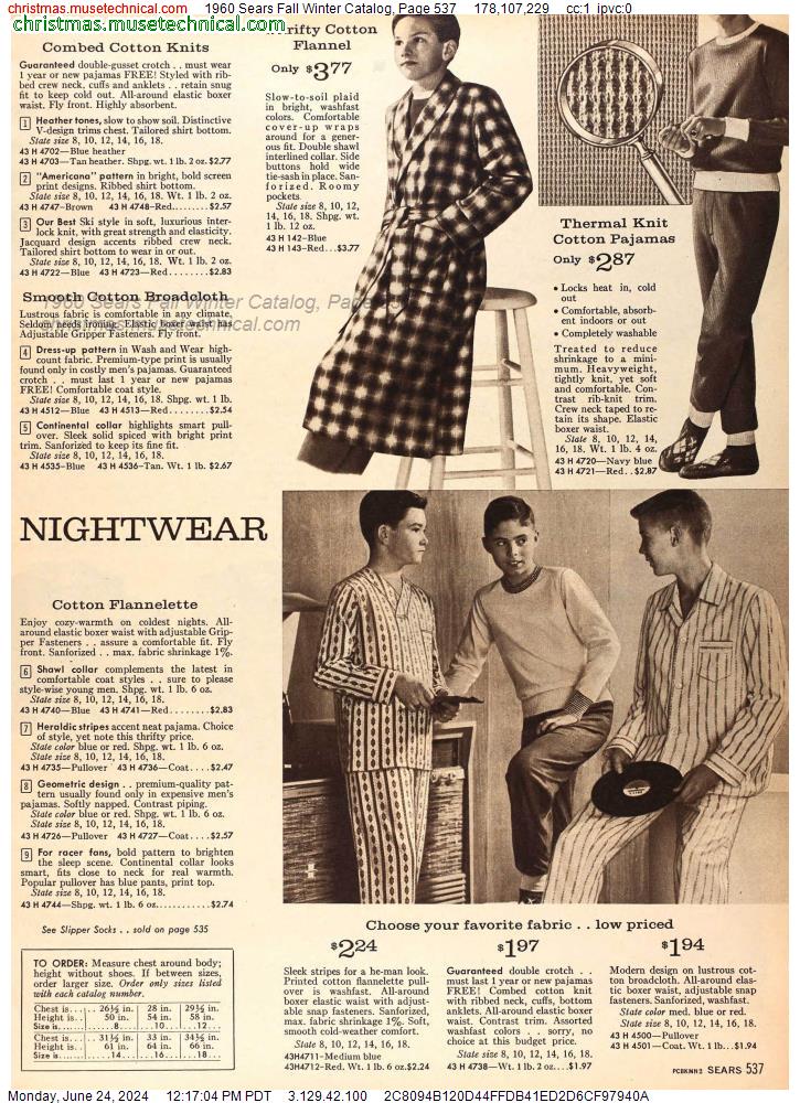 1960 Sears Fall Winter Catalog, Page 537