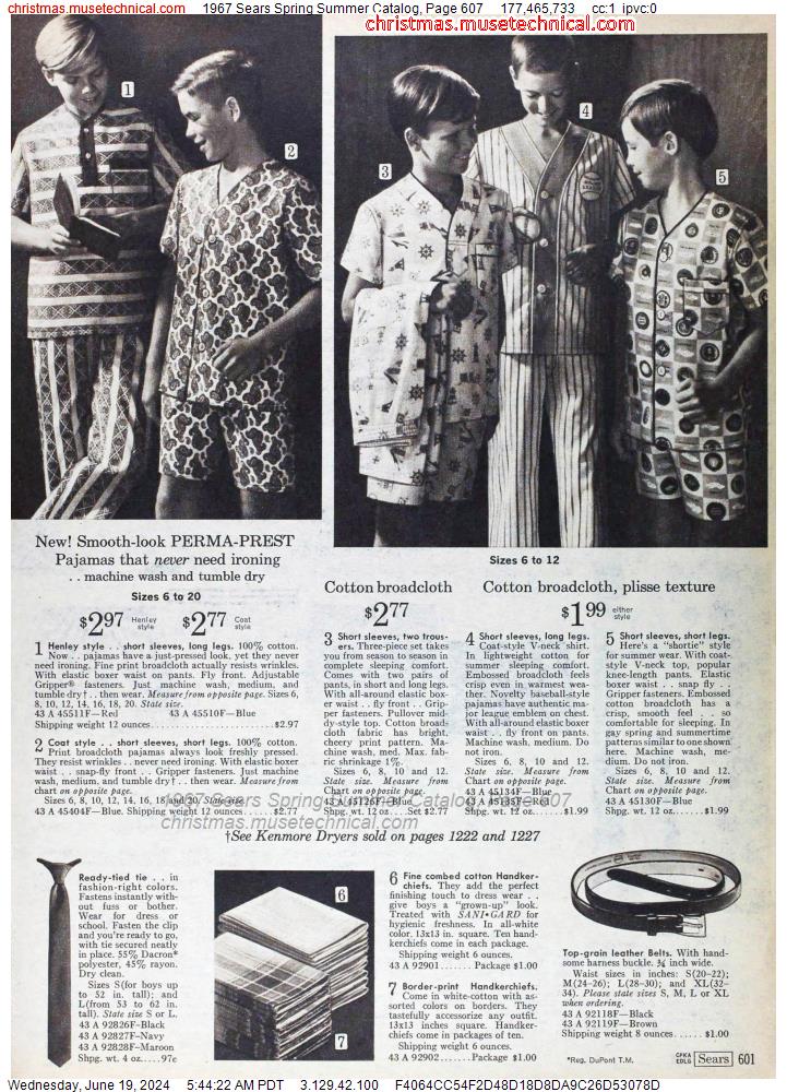 1967 Sears Spring Summer Catalog, Page 607