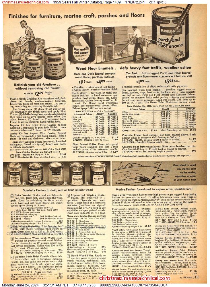 1959 Sears Fall Winter Catalog, Page 1439