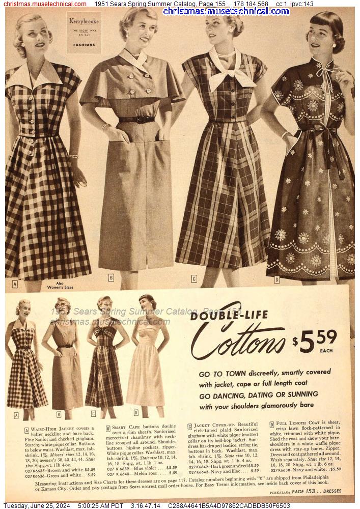 1951 Sears Spring Summer Catalog, Page 155