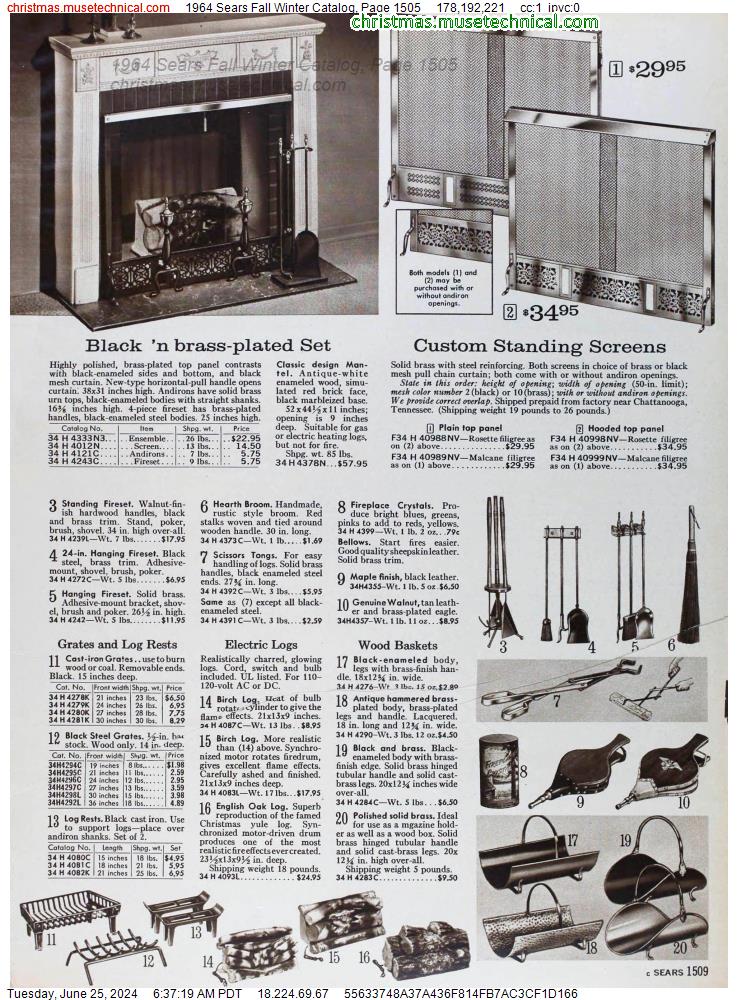 1964 Sears Fall Winter Catalog, Page 1505