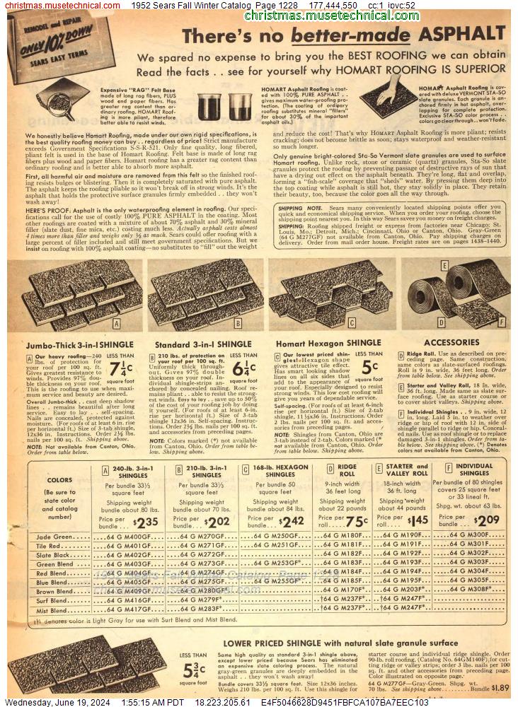 1952 Sears Fall Winter Catalog, Page 1228