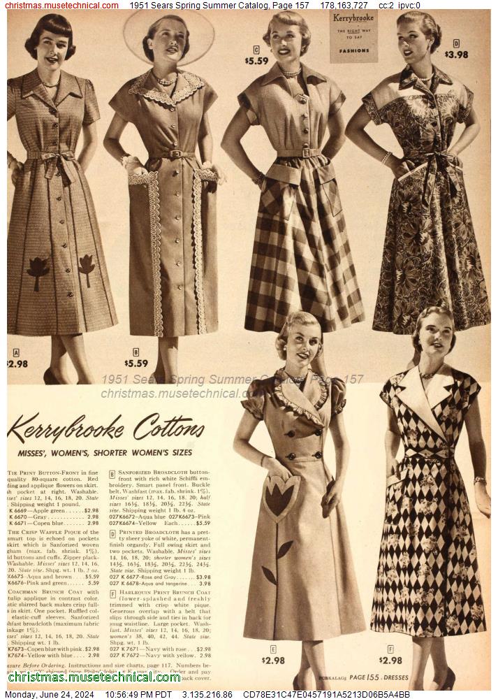 1951 Sears Spring Summer Catalog, Page 157