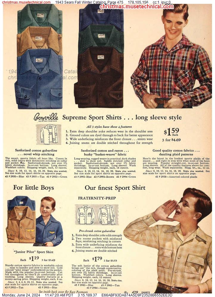 1943 Sears Fall Winter Catalog, Page 475