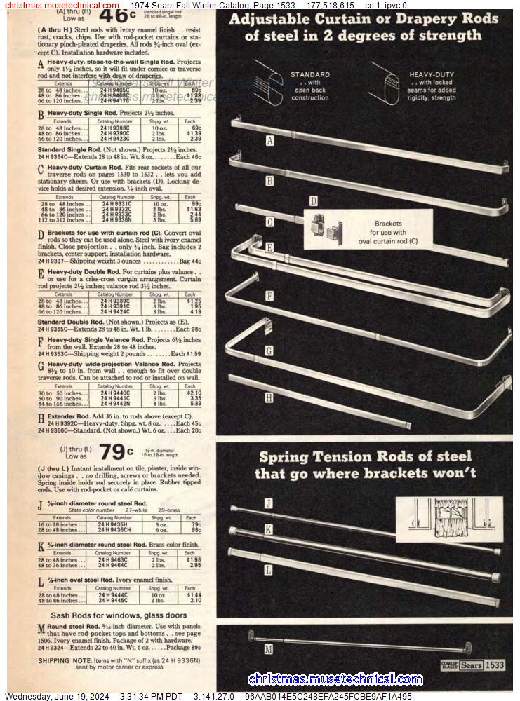 1974 Sears Fall Winter Catalog, Page 1533