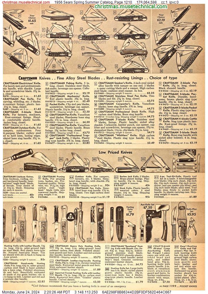 1956 Sears Spring Summer Catalog, Page 1210