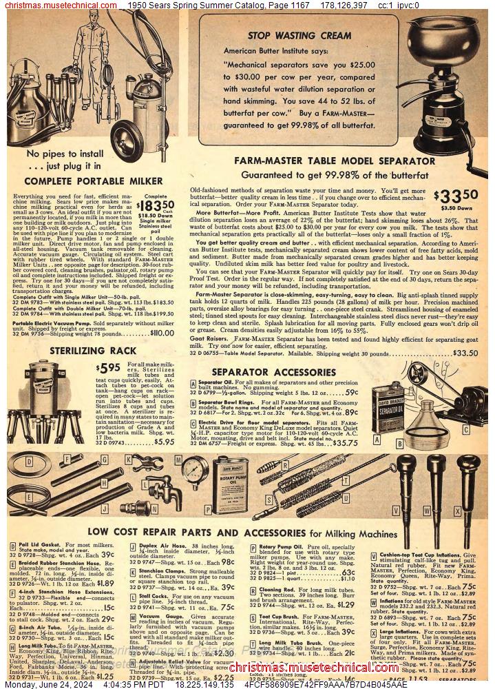 1950 Sears Spring Summer Catalog, Page 1167