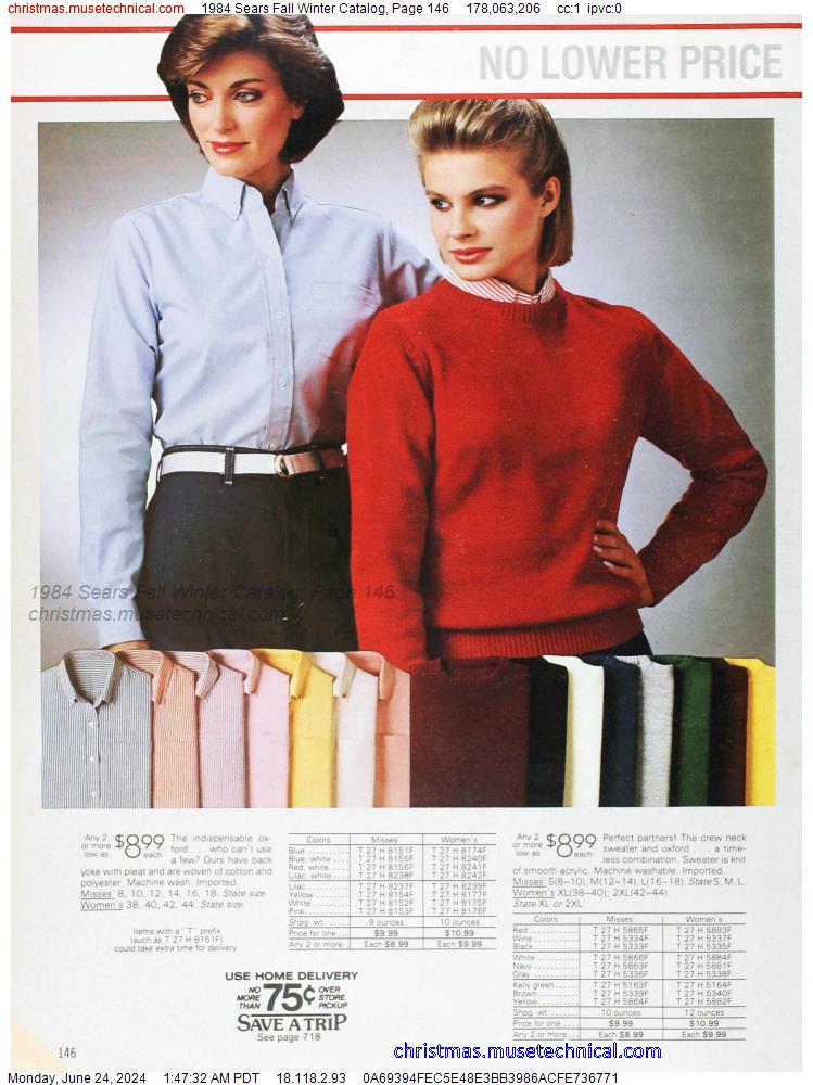 1984 Sears Fall Winter Catalog, Page 146